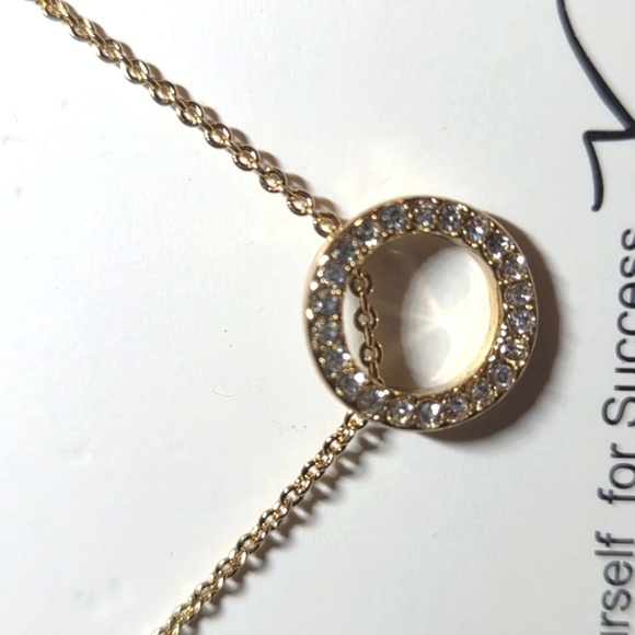 Park Lane Gold Necklace with Crystal Accents In Ring Shape - Picture 2 of 3